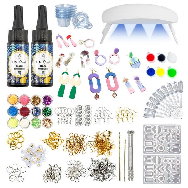 UV Resin DIY Kit With Light Jewelry Making Set For Beginners UV Epoxy Resin  Supplies With Upgrade UV Lamp Clear Casting Curing J - AliExpress